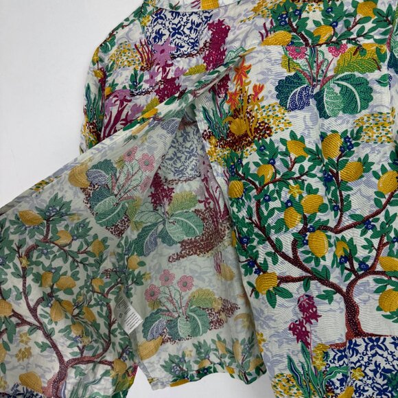 NWT Anthropologie Maeve Classic Surf Shirt Linen Blend Lemons Size Small S NEW - Picture 13 of 13